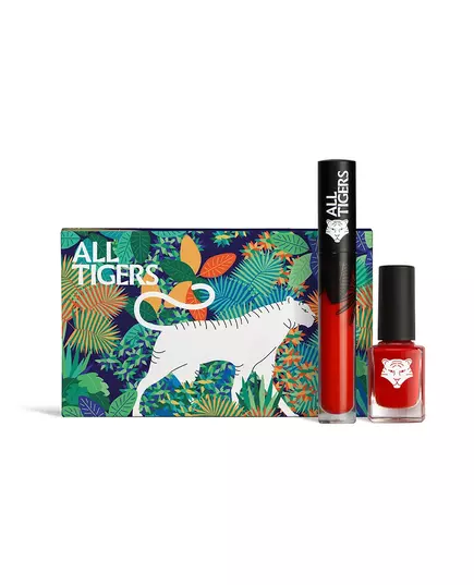 Set All Tigers: Natural & Vegan Liquid Lipstick 888 Call Me Queen 8 ml + Natural & Vegan Vegan Nail Polish 298 Hit It Big, 8 ml, Bild 2