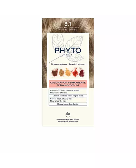 Phyto Color Teinture permanente pour cheveux 8.1 Blond Clair Cendré, 50 ml