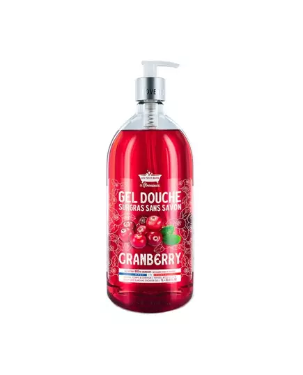 Les Petites Bains de Provence Cranberry Shower Gel For Sensitive Skin, 1000 ml