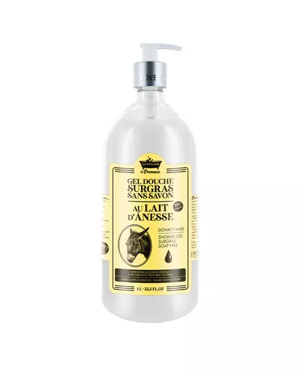 Les Petites Bains de Provence Donkey Milk Duschgel Für Körper Gesicht & Haar Für empfindliche Haut, 1000 ml
