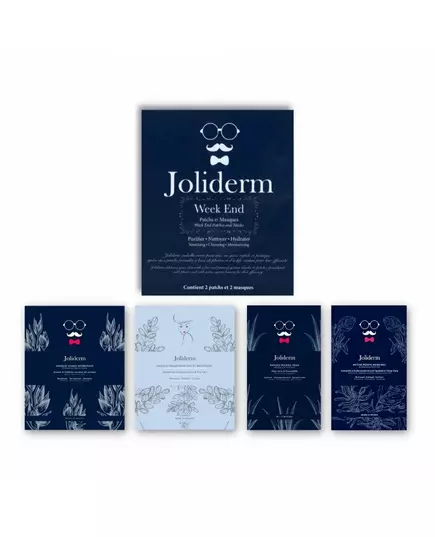 Week End Set Joliderm: Joliderm Coconut Water Hydrating Sheet Mask For Face + Joliderm Contouring Under-Eye Mask Patch + Joliderm Green Tea Oxygenating & Purifying Sheet Mask For Face + Joliderm Anti-Blackheads Local Treatment Patch For Face