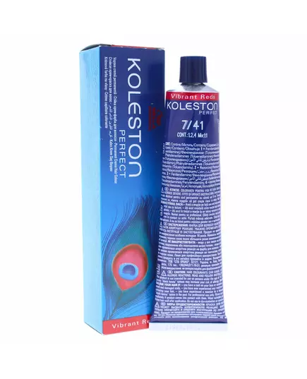 Wella Professionals Koleston Perfect Teinture permanente pour cheveux 7/41 Medium Red Ash Blonde, 60 ml