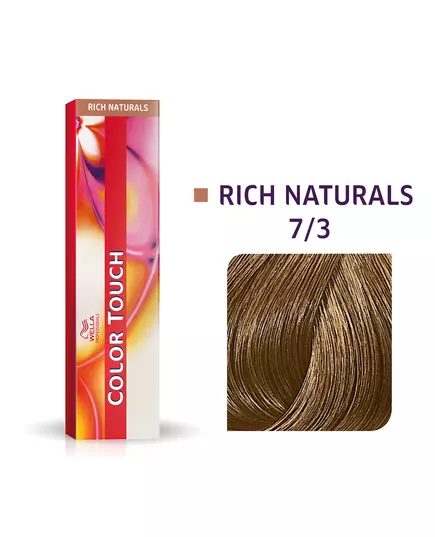 Wella Professionals Color Touch Ammonia-Free Semi-Permanent Hair Dye 7/3 Medium Gold Blonde, 60 ml
