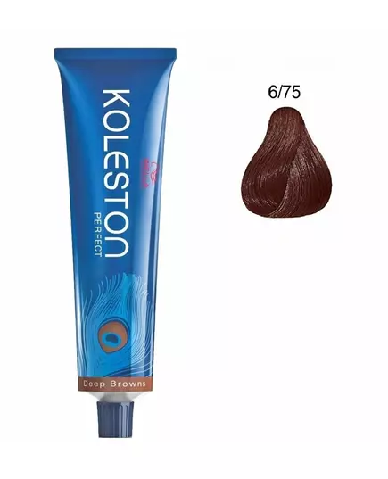 Wella Professionals Koleston Perfect Permanent Hair Dye 6/75 Dark Blonde Chestnut Mahogany, 60 ml