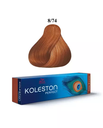 Wella Professionals Koleston Perfect Teinture permanente pour cheveux 8/74 Light Blond Chestnut Red, 60 ml