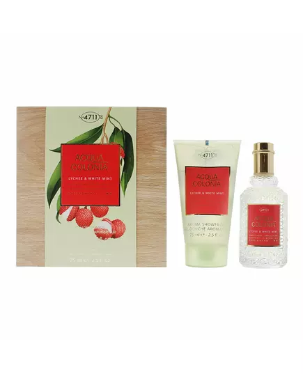 Set 4711: Acqua Colonia Lychee & White Mint Eau De Cologne Unisex 50 ml + Acqua Colonia Lychee & White Mint Moisturizing Shower Gel Body All Skin Types, 50 ml