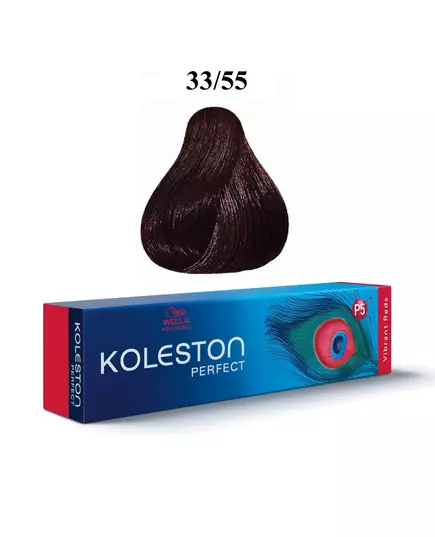 Wella Professionals Koleston Perfect Permanent Hair Dye 33/55 Dark Chestnut Intense Mahogany, 60 ml