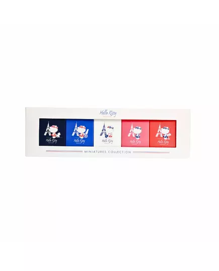 Set Hello Kitty: Around Paris Blanc Eau De Toilette For Girls 5 ml *Miniature + Around Paris Bleu Eau De Toilette For Girls 5 ml *Miniature + Around Paris Rose Eau De Toilette For Girls 5 ml *Miniature + Around Paris Rouge Eau De Toilette For Girls