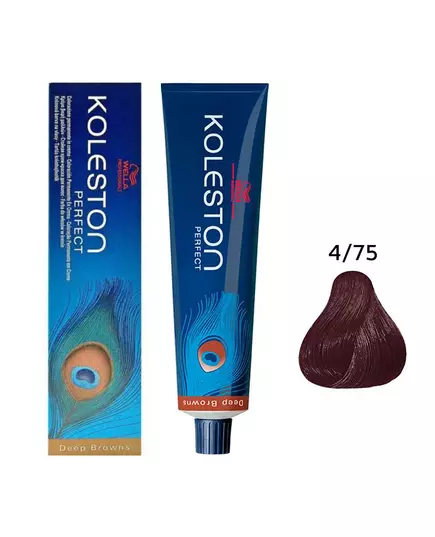 Wella Professionals Koleston Perfect Permanente Haarfarbe 4/75 Medium Brown Mahogany Brown, 60 ml