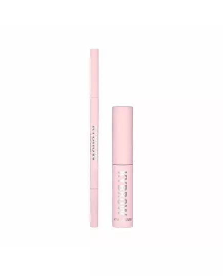 Set Kylie Cosmetics: Kybrow Defined Eyebrow Cream Pencil & Brush 2-In-1 004 Medium Brown 0.09 g + By Kylie Define Eyebrow Gel Translucent, 0,1 g