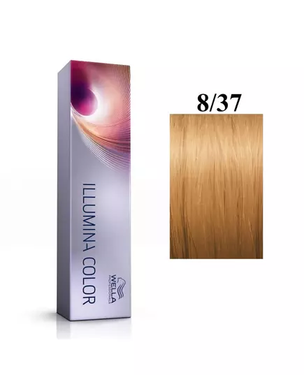 Wella Professionals Illumina Color Permanent Hair Dye 8/37 Light Blond Golden Chestnut, 60 ml, image 2