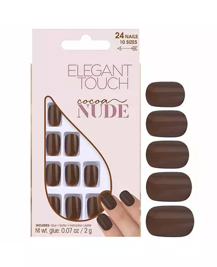 Set Elegant Touch Nude Squoval Artificial Nails Cocoa, 24 pcs