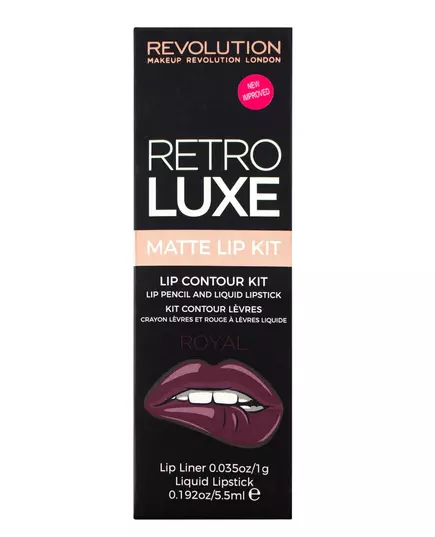 Set Makeup Revolution: Retro Luxe Matte Liquid Lipstick Royal 5.5 ml + Retro Luxe Lip Liner Royal, 5.5 ml, image 2