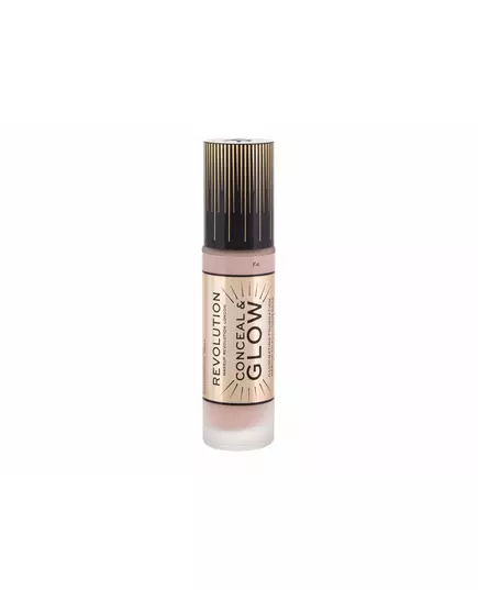 Makeup Revolution Conceal & Glow Illuminant Fond de teint crème F4, 23 ml