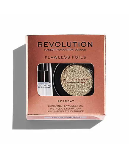 Set Makeup Revolution: Flawless Foils Vegan Eyeshadow Primer 2 ml + Flawless Foils Vegan Eyeshadow Palette Retreat, 2 ml