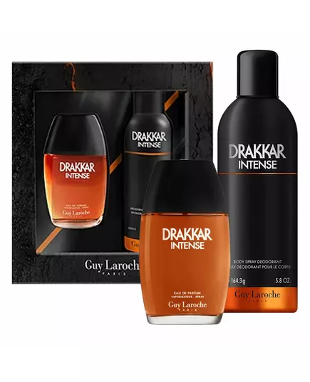 Set Guy Laroche: Drakkar Noir Intense Eau De Parfum For Men 100 ml + Drakkar Noir Intense Body Spray, 100 ml