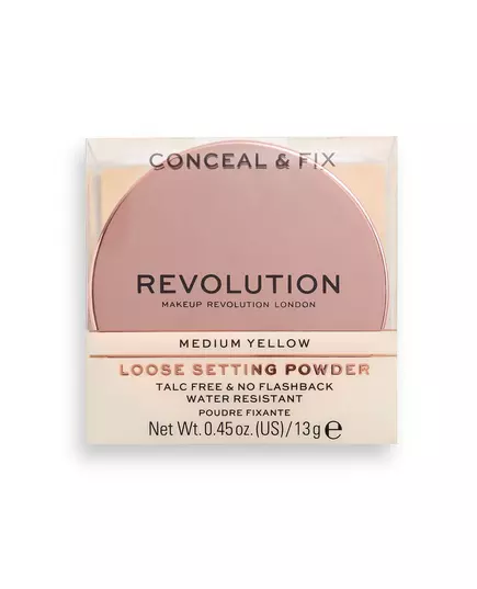 Makeup Revolution Conceal & Fix Vegan Loose Setting Powder Medium Yellow, 13 g