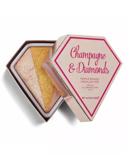 I Heart Revolution Champagne & Diamonds Highlighter-Puder Dreifach gebacken, 10 g