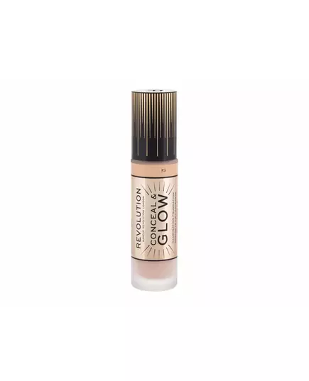 Makeup Revolution Conceal & Glow Illuminant Fond de teint crème F3, 23 ml