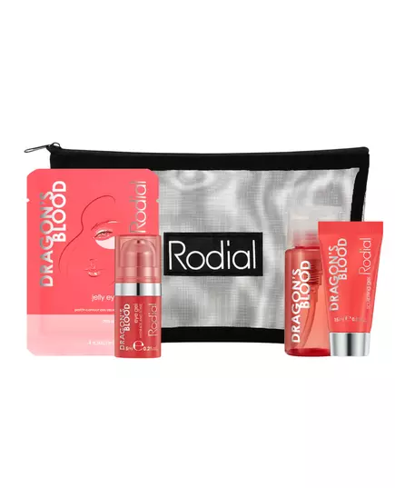 Little Luxuries Kit Set Rodial: Dragon's Blood Purifying Micellar Water For All Skin Types 100 ml + Dragon's Blood Refreshes & Hydrates Eye Gel 15 ml + Dragon's Blood Sculpting Gel For Face 15 ml + Dragon's Blood Hydrating Eye Patch, 100 ml