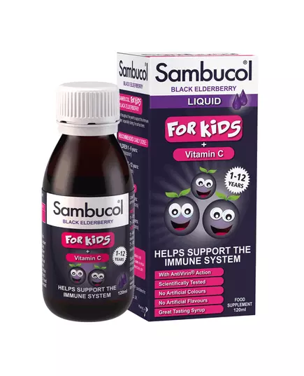 Sambucol Kids Schwarzer Holunder und Vitamin C Unterstützen Sie das Immunsystem Sirup, 120 ml, Bild 3