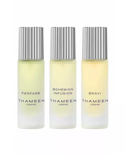 Set Thameen London: Fanfare Eau De Cologne Unisex 10 ml + Bohemian Infusion Eau De Cologne Unisex 10 ml + Bravi Extrait De Parfum Unisex, 10 ml