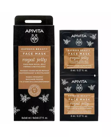 Setzen Apivita Express Royal Jelly Festigung Crememaske Für das Gesicht 2 stk, 2 × 8 ml