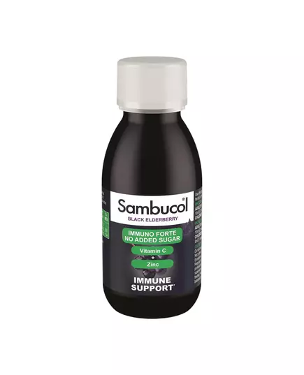 Sambucol Immuno Forte Sugar Free Black Eldeberry Vitamin C & Zinc Support The Immune System Syrup, 120 ml