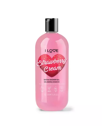 I Love Strawberries & Cream Hydrating Shower Gel For All Skin Types, 750 ml