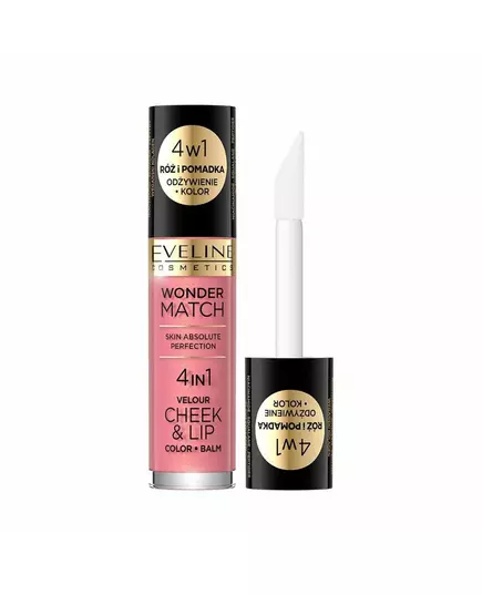 Eveline Cosmetics Wonder Match 4in1 Baume lèvres et joues 2-en-1 03, 4,5 ml