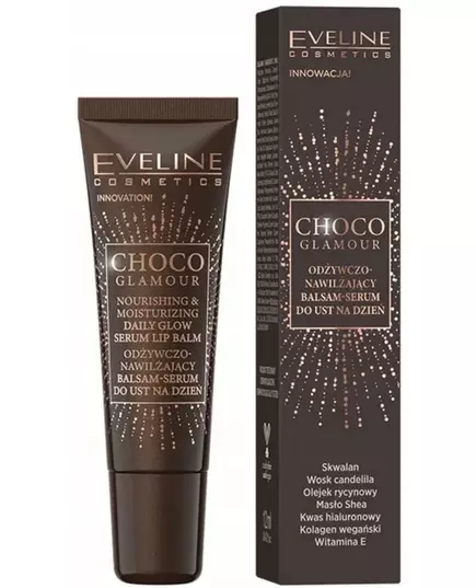 Eveline Cosmetics Choco Glamour Moisturizing Lip Balm, 12 ml