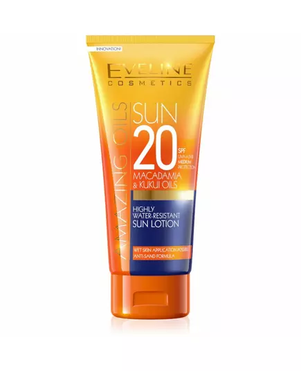Eveline Cosmetics Amazing Oils Macadamiaöl Nährend Sonnencreme SPF20, 200 ml