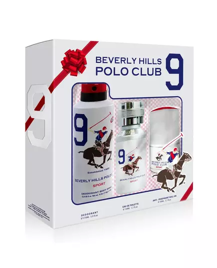 Set Beverly Hills Polo Club: 1982 - Sport 9 Eau De Toilette For Men 50 ml + 1982 - Sport 9 Anti-Perspirant Deodorant Spray For Men 175 ml + 1982 - Sport 9 Anti-Perspirant Deodorant Roll-On For Men, 50 ml, image 2