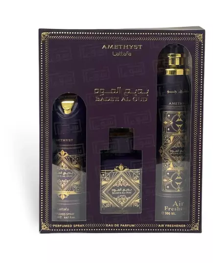 Bade'e Al Oud Amethyst Dárková sada EDP 100 ml, deospray 200 ml a Air Freshener, 100 ml