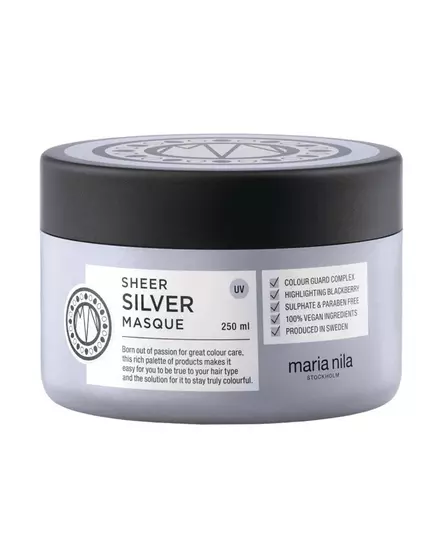 Maria Nila Sheer Silver Sans parabènes Masque crème pour traitement des cheveux Hydratant, 250 ml
