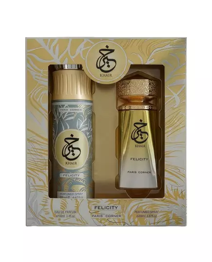 Set Paris Corner: Khair Felicity Eau De Parfum For Women 100 ml + Khair Felicity Deodorant Spray For Women, 100 ml