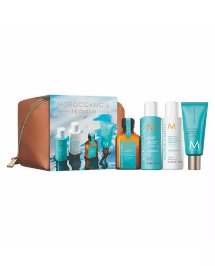 Set Moroccanoil: Hydration Paraben-Free Hair Shampoo Moisture And Shine 70 ml + Hydration Hair Conditioner For Hydration 70 ml + Hydration Hair Oil Treatment Hydrating 25 ml + Fragrance Originale Hyaluronic Acid Nourishing Hand Cream, 70 ml