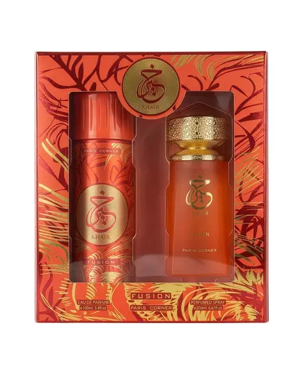Set Paris Corner: Khair Fusion Eau De Parfum Unisex 100 ml + Khair Fusion Deodorant Spray For Women, 100 ml