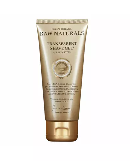Raw Naturals Transparent 100% vegan Hydrating & Softening Shaving Gel, 100 ml