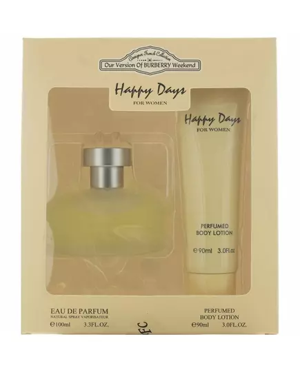 Set Designer French: Happy Days Eau De Parfum For Women 100 ml + Happy Days Hydrates Body Lotion, 100 ml