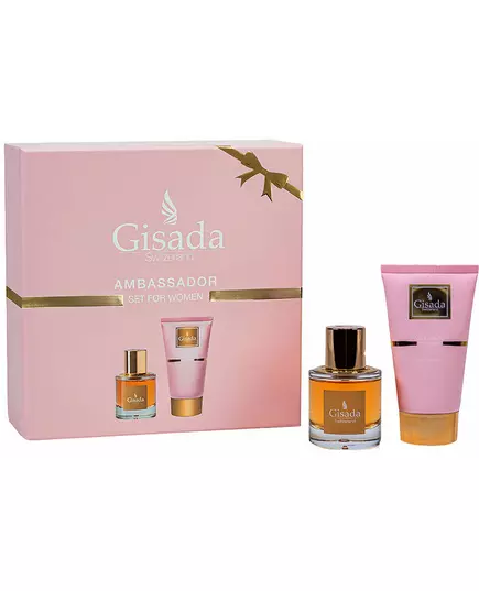 Set Gisada: Ambassadora Eau De Parfum For Women 50 ml + Ambassador Cleansing Shower Gel All Over Body All Skin Types, 2 Stück