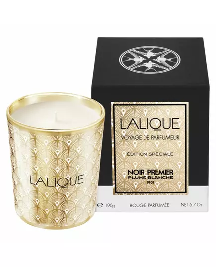 Lalique Noir Premier - Plume Blanche 1901 Floral Woody Musk Scented Candle, 190 g, image 2