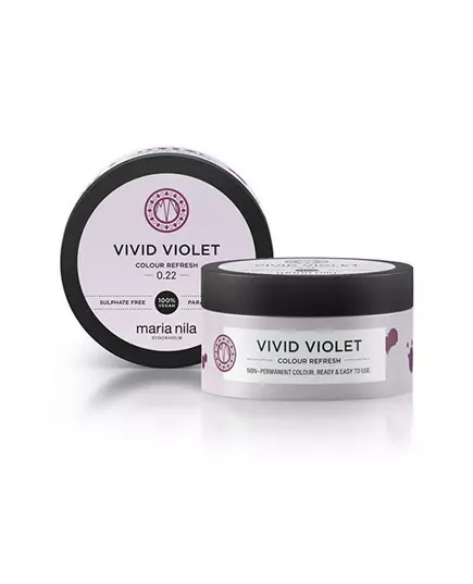 Maria Nila Colour Refresh Végan Masque crème colorant pour cheveux Pour rafraîchir la couleur 0.22 Vivid Violet, 100 ml