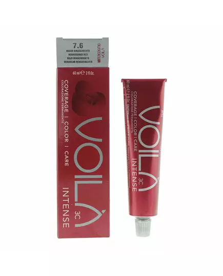 Intercosmo Voila 3C Intense Permanente Haarfarbe 7.6 Renaissance Red, 60 ml