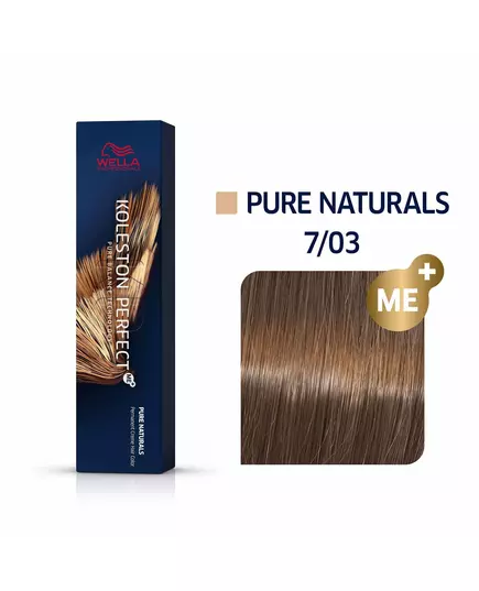 Wella Professionals Koleston Perfect Me+ Permanent Hair Dye 7/03 Medium Blonde Natural Golden, 60 ml