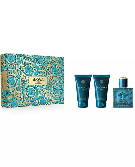 Set Versace: Eros Eau De Toilette For Men 50 ml + Eros Shower Gel For All Skin Types 50 ml + Eros Hydrating After-Shave Balm, 50 ml