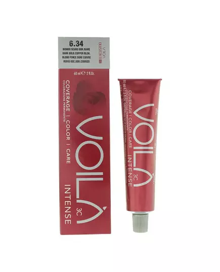 Intercosmo Voila 3C Intense Teinture permanente pour cheveux 6.34 Dark Golden Copper Blonde, 60 ml, image 2