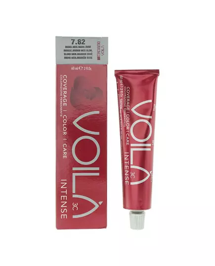 Intercosmo Voila 3C Intense Teinture permanente pour cheveux 7.82 Iridescent Brown Medium Blonde, 60 ml, image 2