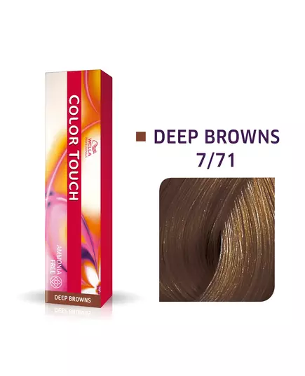 Wella Professionals Color Touch Ammonia-Free Semi-Permanent Hair Dye 7/71 Medium Blonde Ash Chestnut, 60 ml