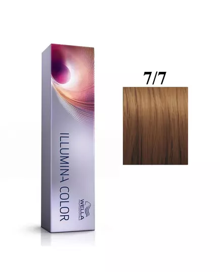 Wella Professionals Illumina Color Teinture permanente pour cheveux 7/7 Medium Brown Blonde, 60 ml